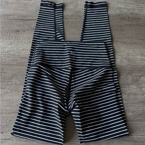 lululemon athletica Black and White Striped Leggings